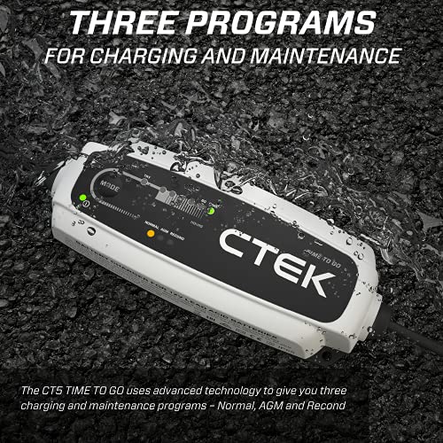 Ctek (40-255) Ct5 Time To Go-12 Volt Battery Charger And Maintainer With Accessories #TOP3