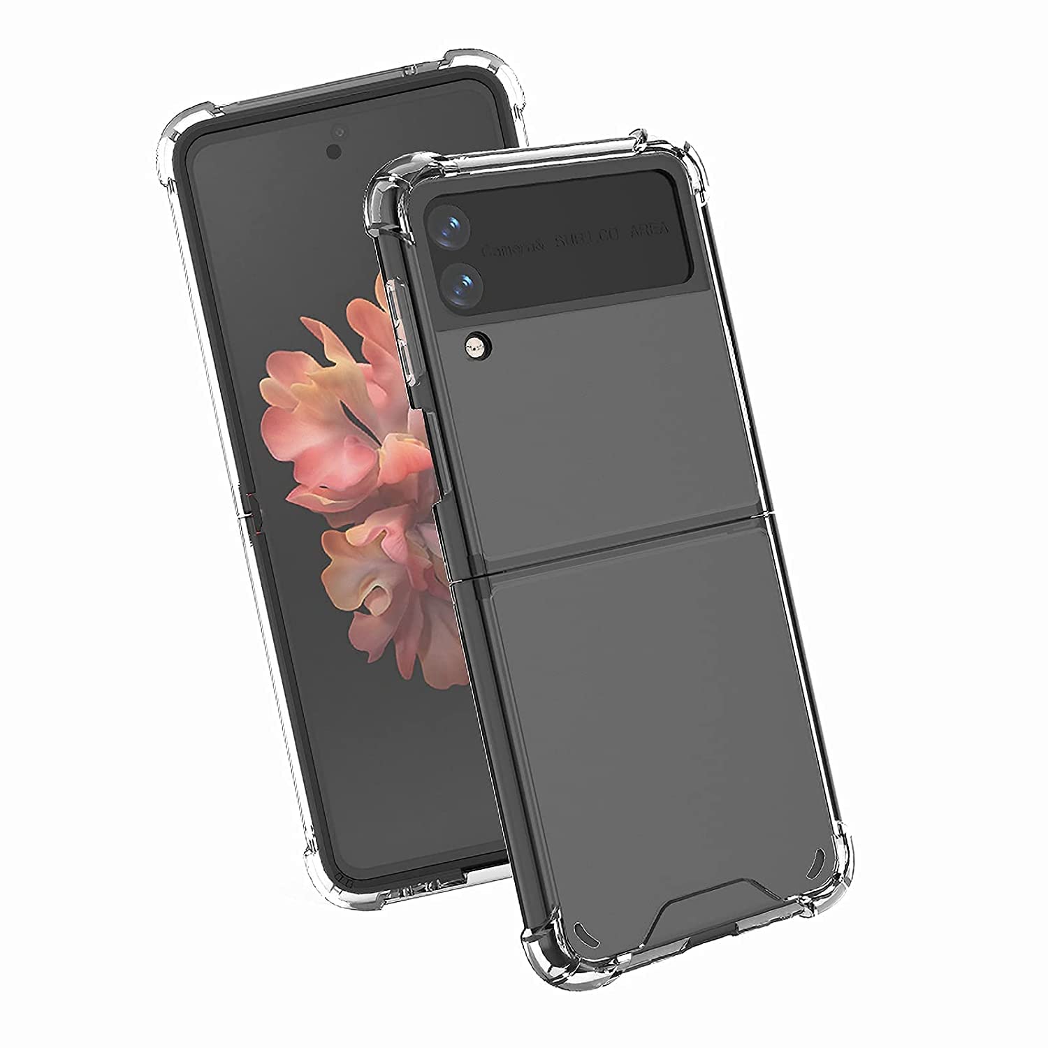 Plus Polycarbonate Transparent Hard Back & Soft Bumper Case Cover with Cushioned Edges for Samsung Galaxy Z Flip 3 (B09KH6JCZX) Amazon Price History, Amazon Price Tracker