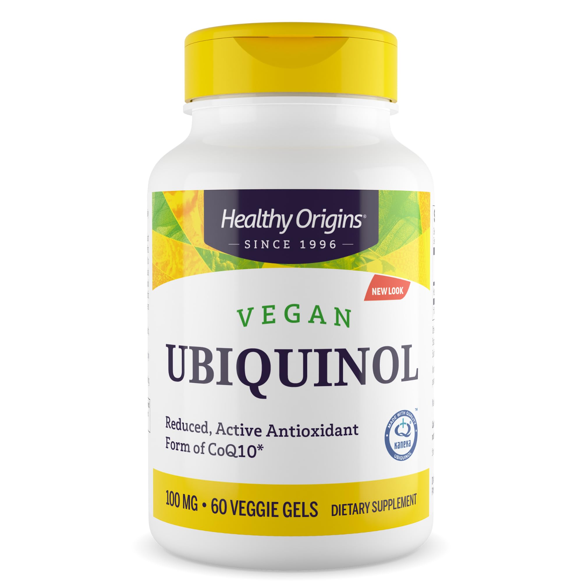 Healthy Origins Ubiquinol Vegan Formula (Active form of CoQ10), 100 mg - Kaneka Ubiquinol Supplement for Heart Health & Antioxidant Support - Vegan, Gluten-Free & Non-GMO Supplement - 60 Veggie Gels