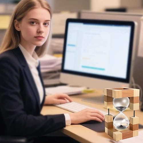 Miniatura 5 de Temporizador de arena de 60 minutos, reloj de arena de madera grande, reloj de arena de madera de 60 minutos, reloj de arena, vidrio de arena