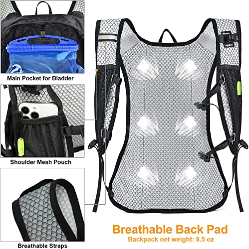 Lightweight Hydration Backpack, Running Backpack With 2L Water Bladder, Hydro Water Daypack For Cycling Hiking Rave For Men Women #TOP2
