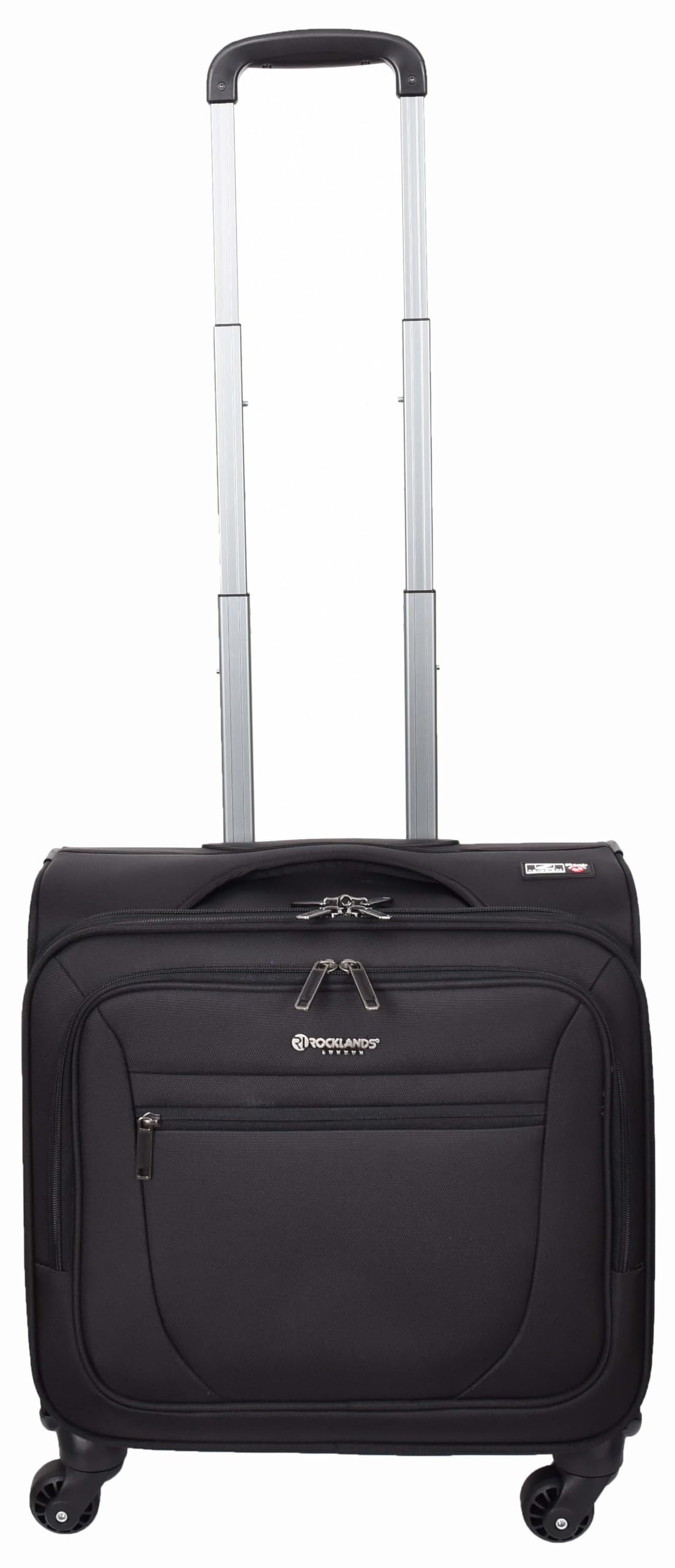 House Of Leather - Maletín de viaje para piloto, organizador de negocios, trolley de oficina, bolsa de cabina, 4 ruedas, Black, Cabin