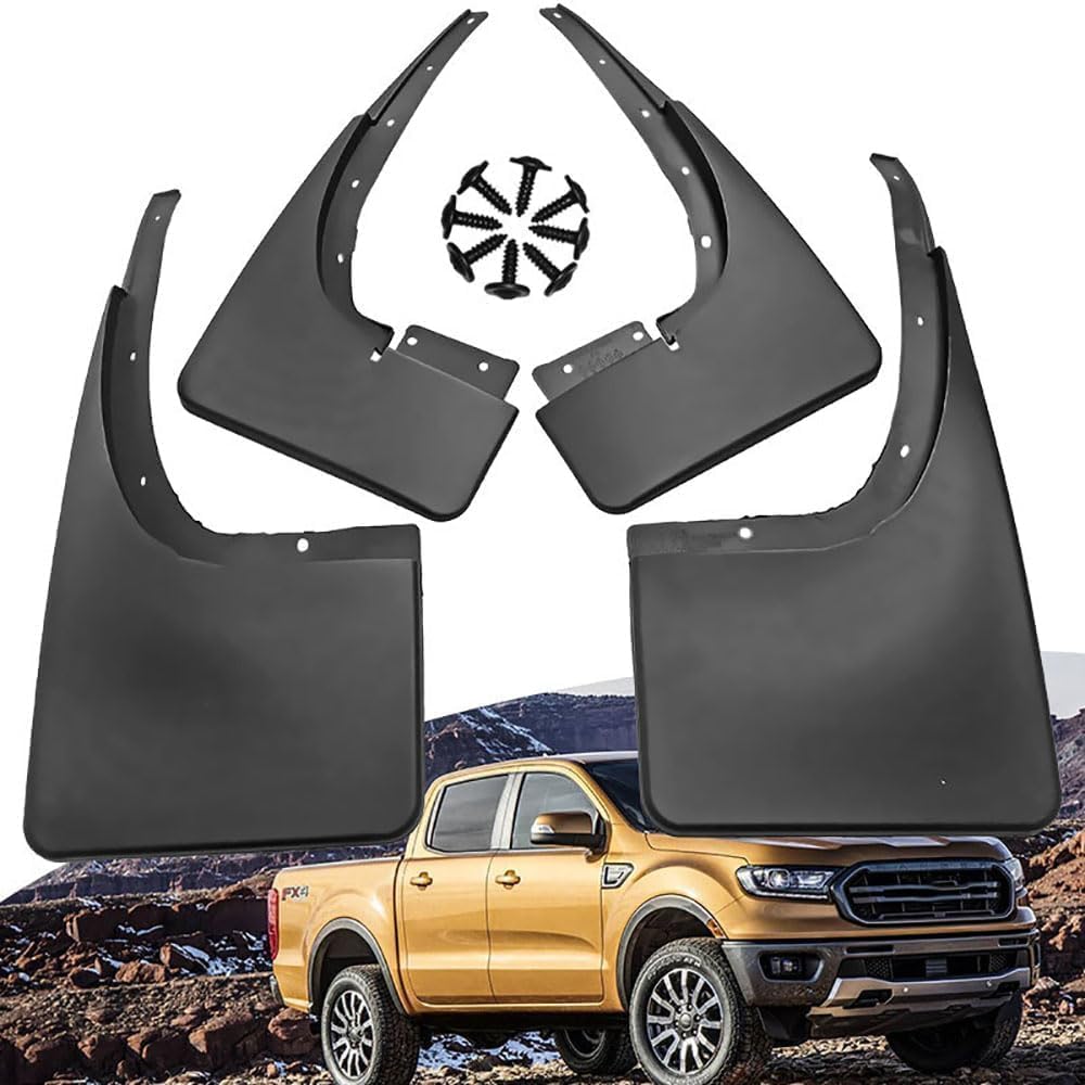 KZEDCVX Car Mud Flaps for Ford Ranger 2011-2019, Splash Guards Mudguards