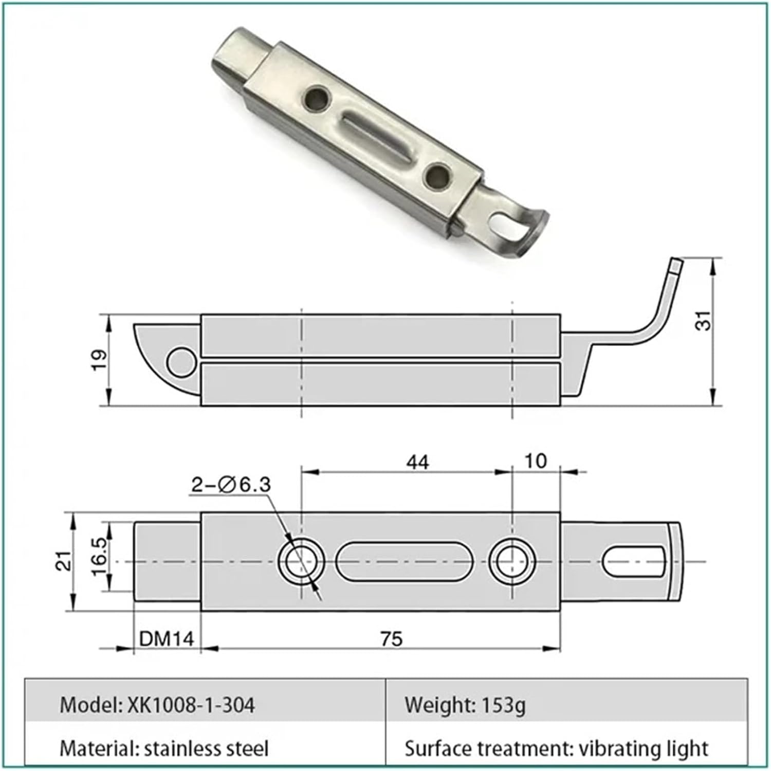Hardware Impact Door Bolt 2.3 Inch Window Button Open Spring Lock Latch Home Bolts 1Pcs(XK1008-1-304)