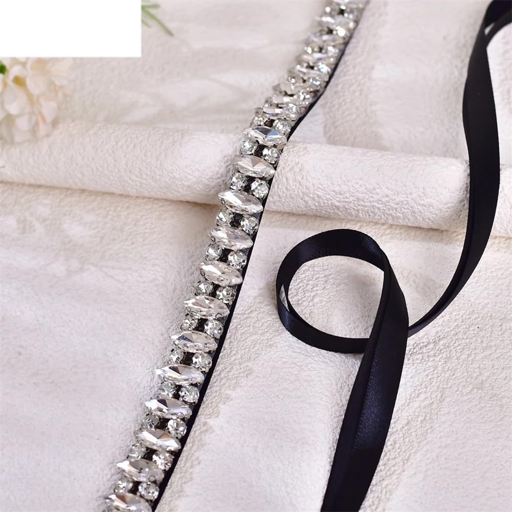Cinturones de novia para mujer, joyería de diamantes de imitación plateados, accesorios de vestir formales