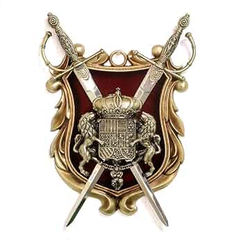 Amazon.co.jp: スペイン製 西洋武具 壁掛け 中世の騎士 獅子の