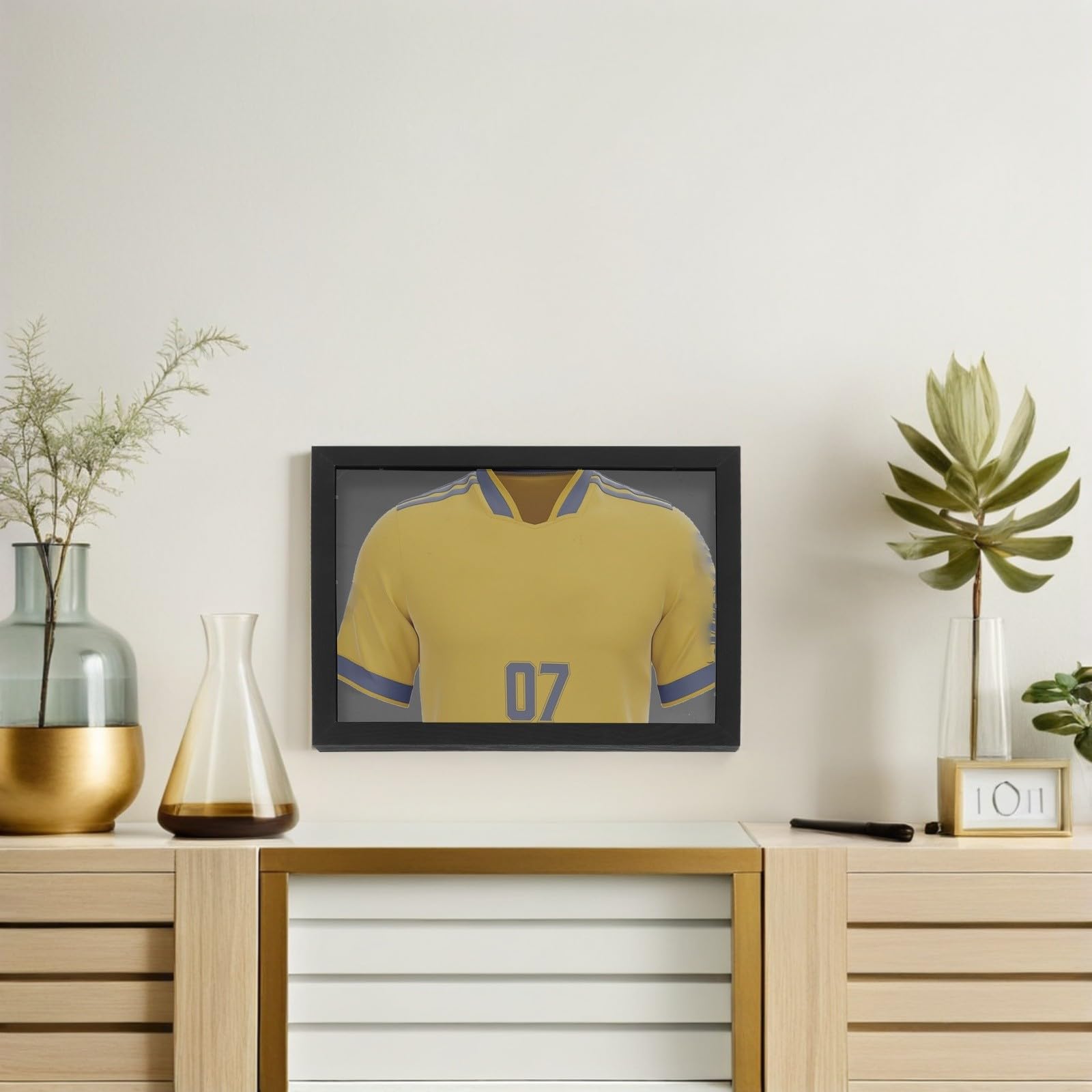 iplusmile Marco de Camiseta de Fútbol de Madera Negra Protección Excelente y Fácil Instalación para Exhibición en Sala o Oficina
