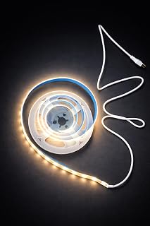 USB COB LED Strip Light 5V, 3.28FT/1M 320LEDs Flexible LED Tape Light 4000K Natural White, USB Powered Cuttable LED Strip Lights with Adhesive for Under Cabinet, TV Backlight, Shelf Display