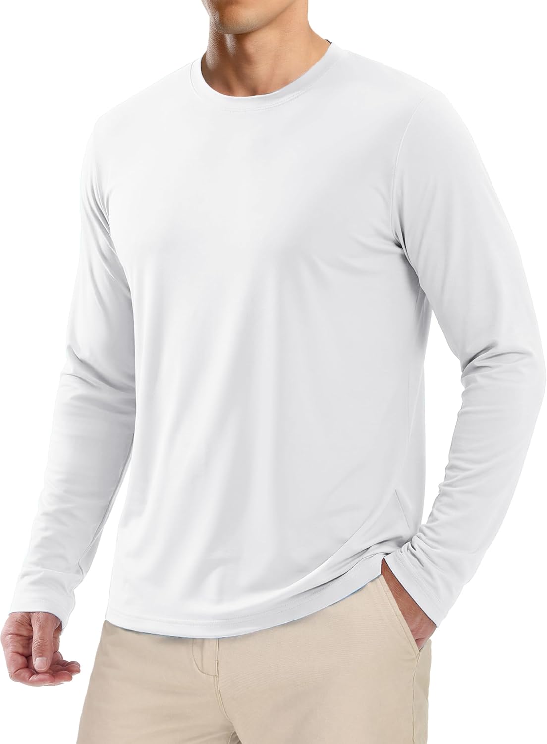 MAGCOMSEN Men's UPF 50+ Shirts Long Sleeve UV Protection Quick Dry T-Shirt Rash Guard for Fishing Running Beach