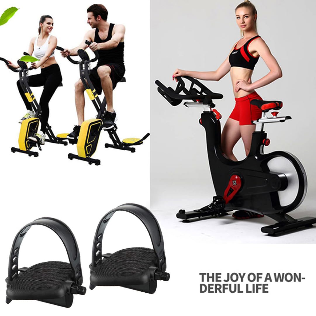 Pedali Per Cyclette E Spin Bike - Antiscivolo, Filetto 9/16", Regolabili, Colore Nero - Foto 4