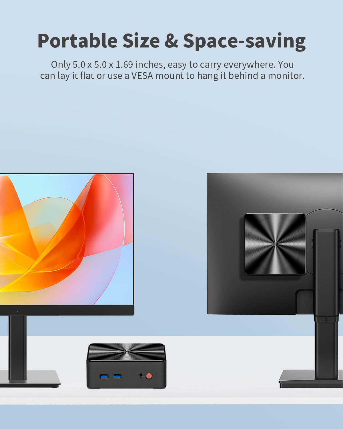 Mini PC, 1 anno Office 365, processore Intel 4-Core N100 (Beat i3-1115G4), 16 GB RAM 512 GB SSD, mini computer desktop Windows 11, doppio display 4K, HDMI/DP/WiFi/BT/Micro PC per studenti di lavoro