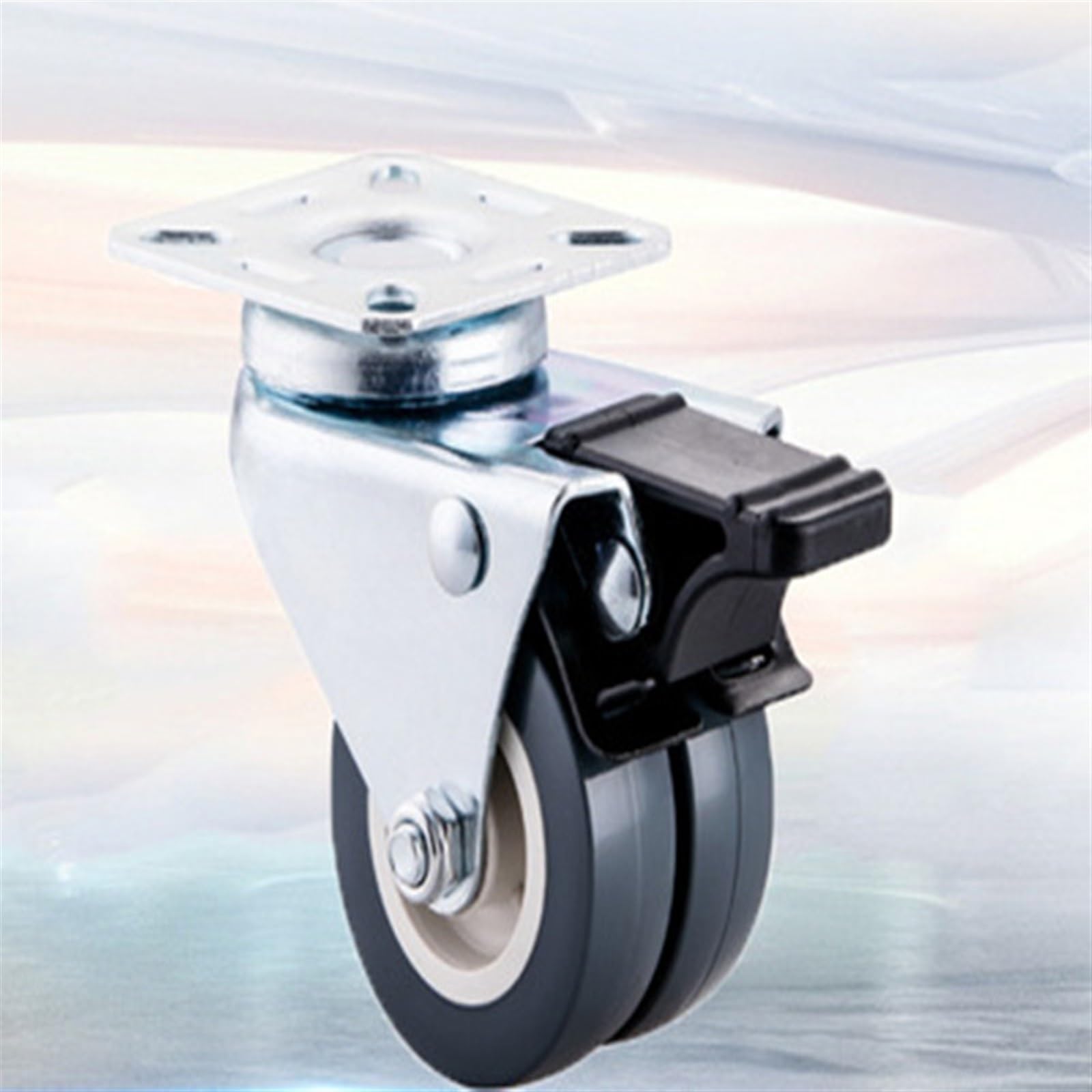 4 kółka Casters 2 cale Heavy Duty Swivel miękka gumowa hulajnoga z hamulcem (2 hamulce i 2-brake)