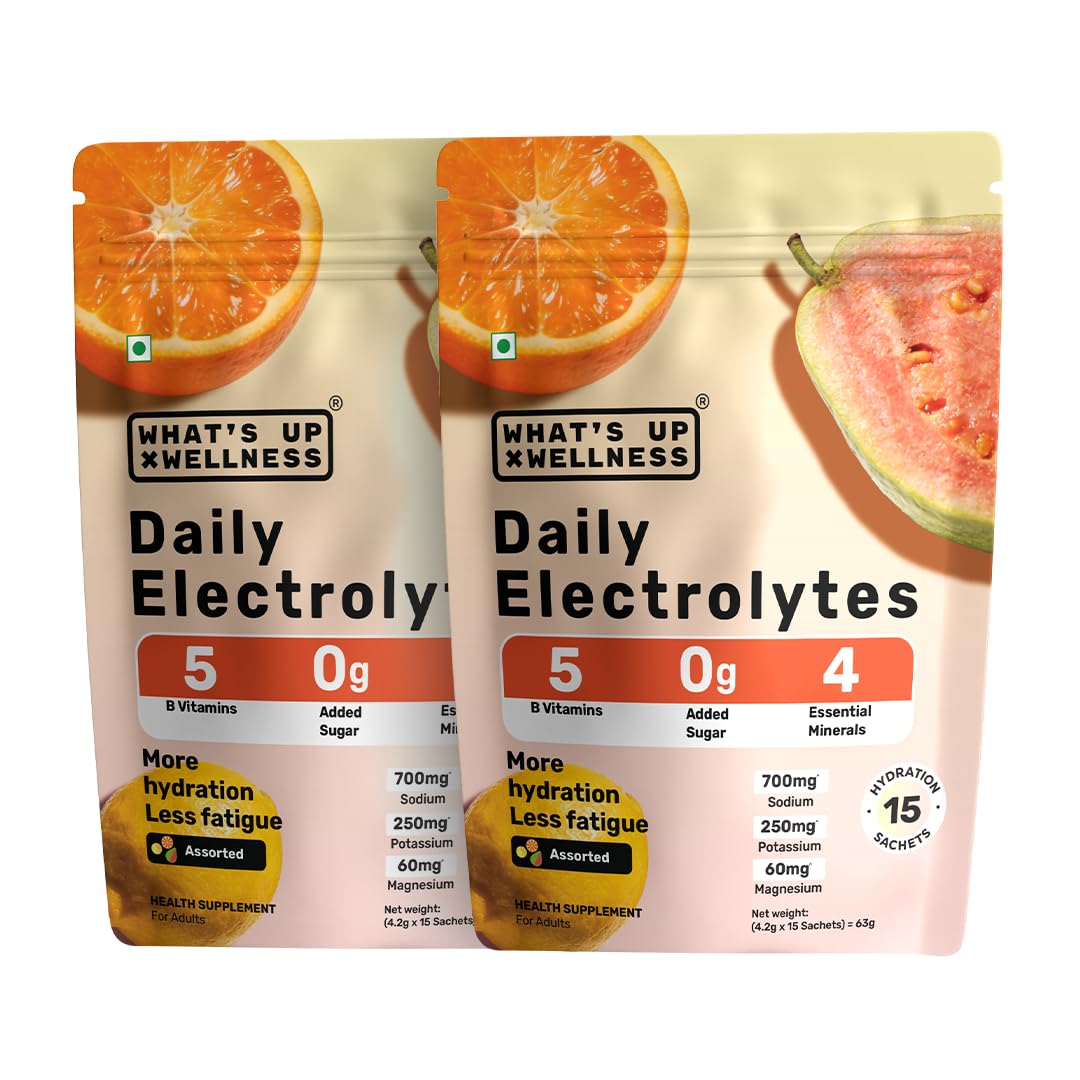 What's Up Wellness Daily Electrolytes Powder - Zesty Orange Flavour | Zero Added Sugar | Instant Hydration - Sodium, Potassium, Magnesium & Zinc | Vegan | 15 Sachets — Amazon image 18