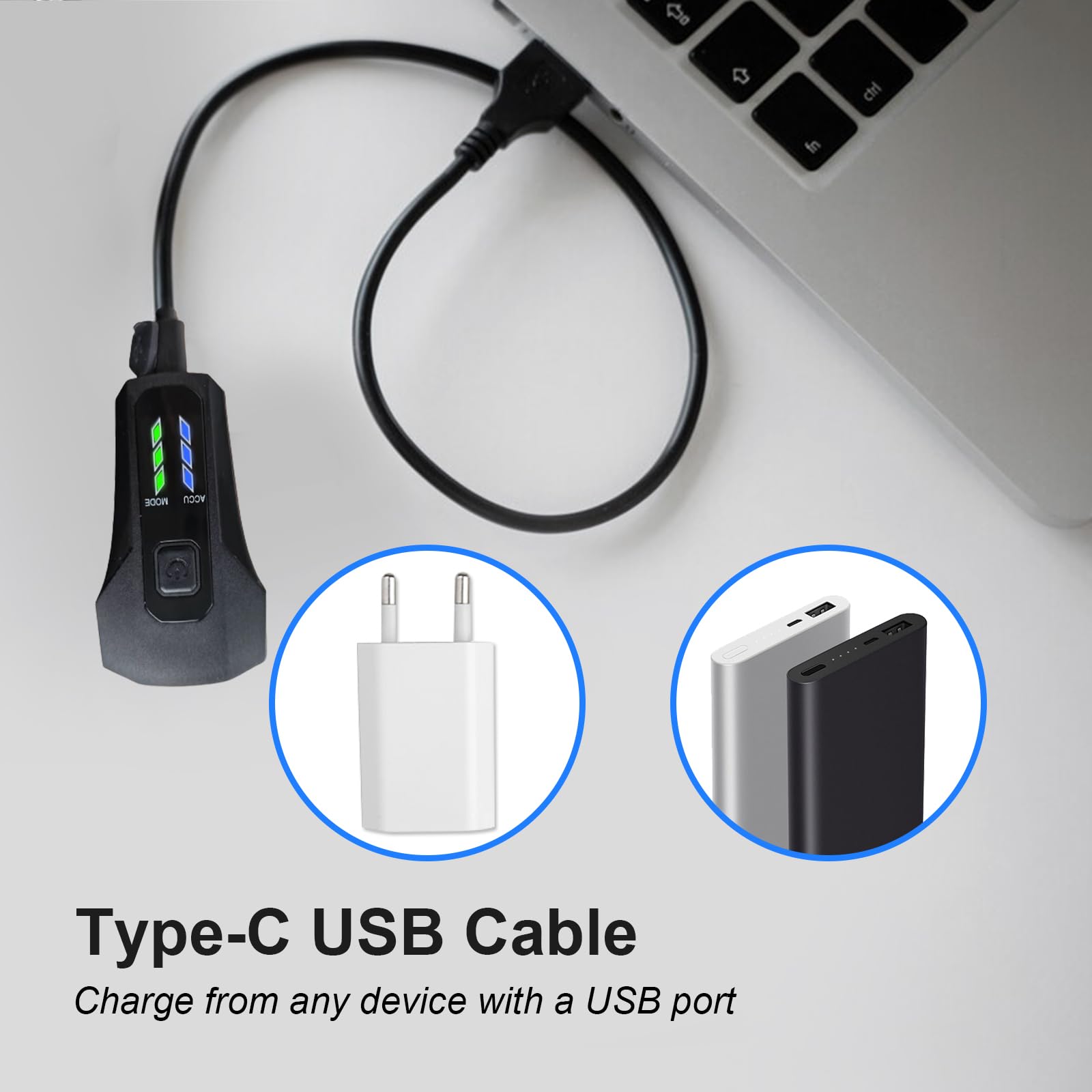 ANTELA Ciclismo Luci Bici Luce Led Anteriore della Bicicletta con Sensore Automatico, Super Luminoso Impermeabili Bici fari Ricaricabili USB C, per Bici Strada e Montagna, Sicurezza per Notte