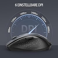 TECKNET Bluetooth Wireless Egér 4800 DPI, Tri-Mode (BT 5.0/3.0/2.4G), Csendes Számítógép Egér Laptophoz 3