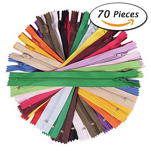 Paxcoo 70Pcs 12 Inch Assorted Zippers Bulk for Sewing Craft