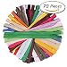 Paxcoo 70Pcs 12 Inch Assorted Zippers Bulk for Sewing Craft