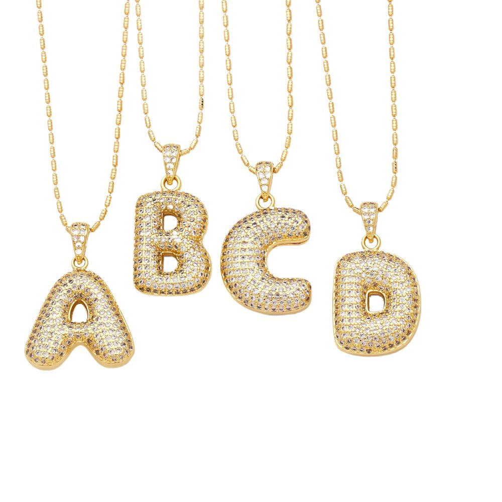 Collana Con Iniziale E Zirconi - Design Esagerato E Scintillante Per Donne - Foto 10