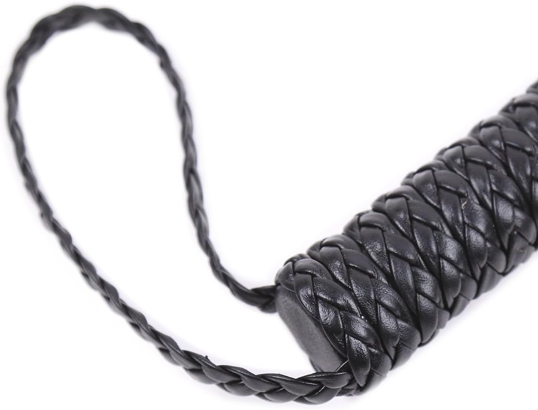 Braided Flower Multi Tail Whip Made of Pure Sheep Skin， Bright Leather Whip,Whip, Horse Riding Crop, Role-Playing Props,