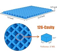 Vista 2 de JOERSH Moldes cuadrados de silicona para caramelos duros, gomitas, caramelos, chocolate, ganache, cubitos de hielo, 252 cavidades
