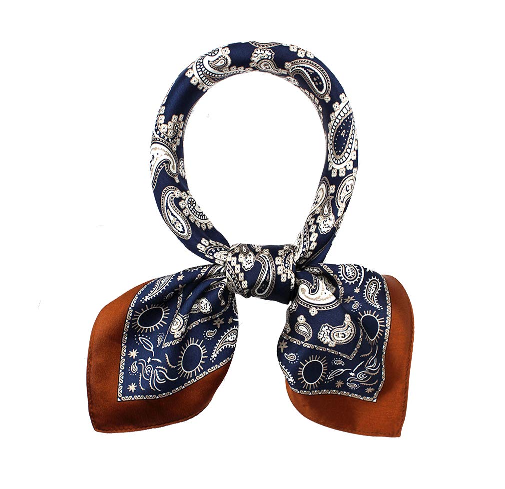 ANDANTINO 100% Mulberry Silk Scarf -21” Square Neckerchief with Gift Packed