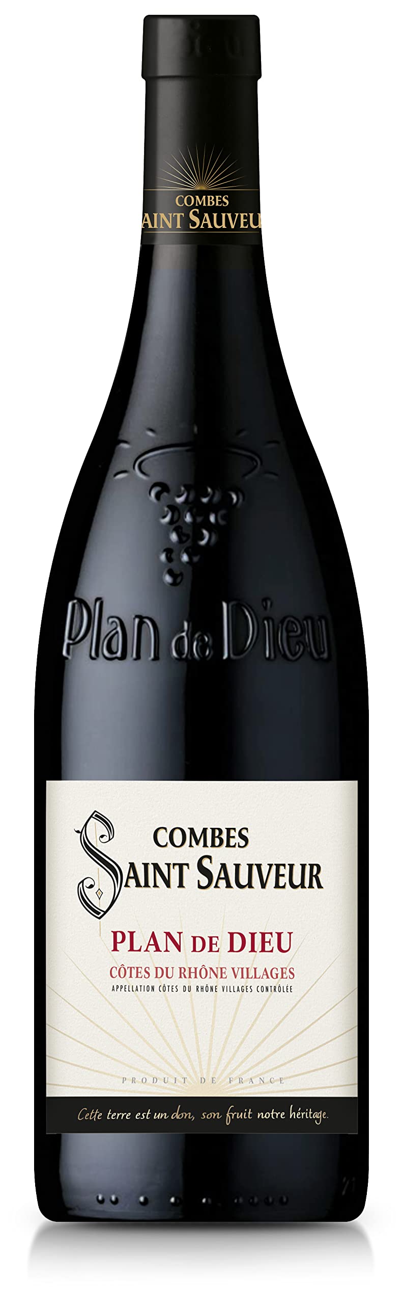 COMBES SAINT SAUVEUR - AOP Côtes du Rhône Village "Plan de Dieu" - Vin Rouge - Lot de 6 bouteilles x 75 cl