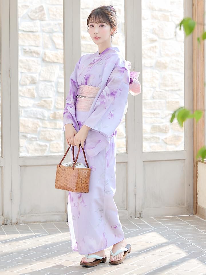 M3904 着物淡雪 注染浴衣 本染め 浴衣 Kansai 大人の花模様 M3904 着物