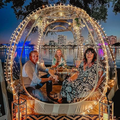 Alvantor Pop-Up-Bubble-Zelt, Instant Iglu-Zelt für 2 bis 3 Personen, Sichtschutzhaus für Terrasse, großer übergroßer Wetterschutz, Kälteschutz Campingzelt, 1,8 x 1,8 m, Beige – Bild 3