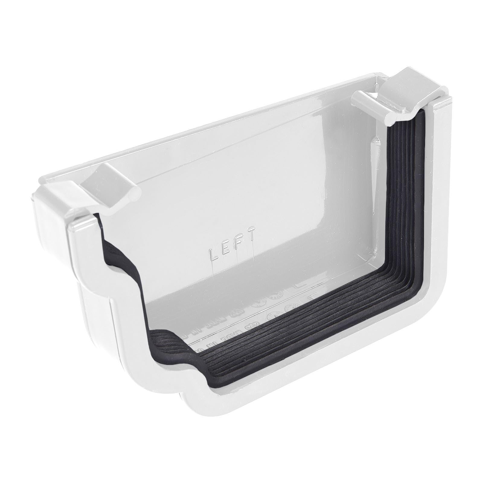 Kayflow Ogee Gutter Stopend (Left)White from B&Q