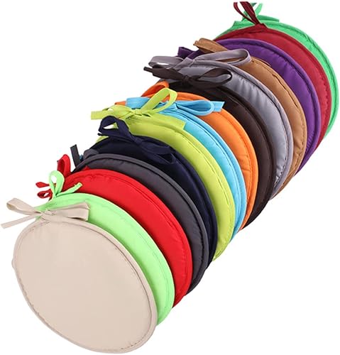 Miniatura 5 de Cmeilau Coloridas almohadillas para sillas de interior y exterior, cojines de asiento redondos para jardín, patio, hogar, diámetro de 11.8 in y 15.0
