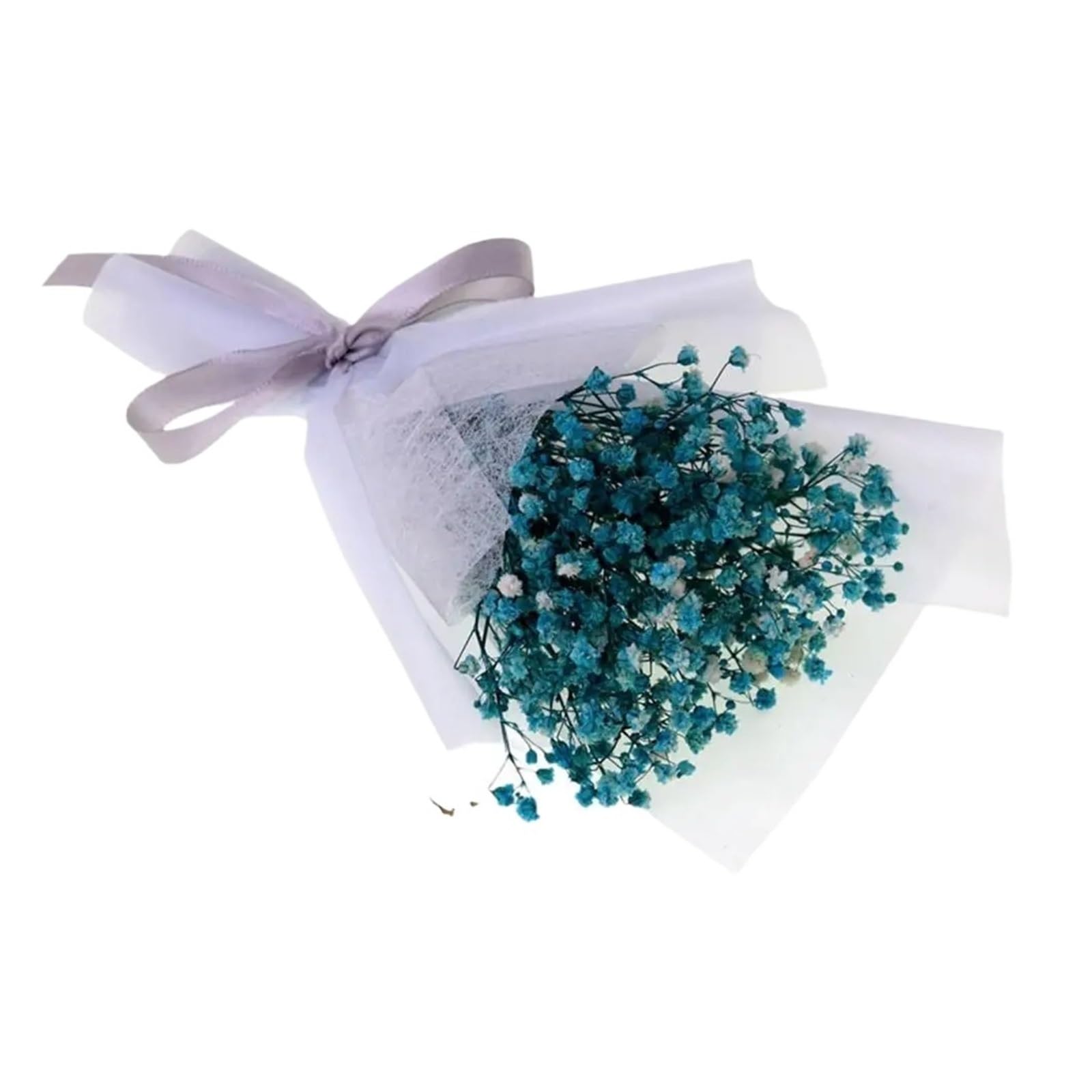 WJIAYAO dried gypsophila flowers 1 Bouquet Gypsophila Dried Flowers Romantic Babys Breath Preserved Flower Floral Decoration(Blue)