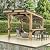 Sunjoy Wooden Grill Gazebo 10 ft. x 11 ft. Outdoor Cedar Frame BBQ Gazebo, Backyard Hot Tub Gazebo with Aluminum Hardtop Roof, Privacy Screen and Bar Shelves by SummerCove