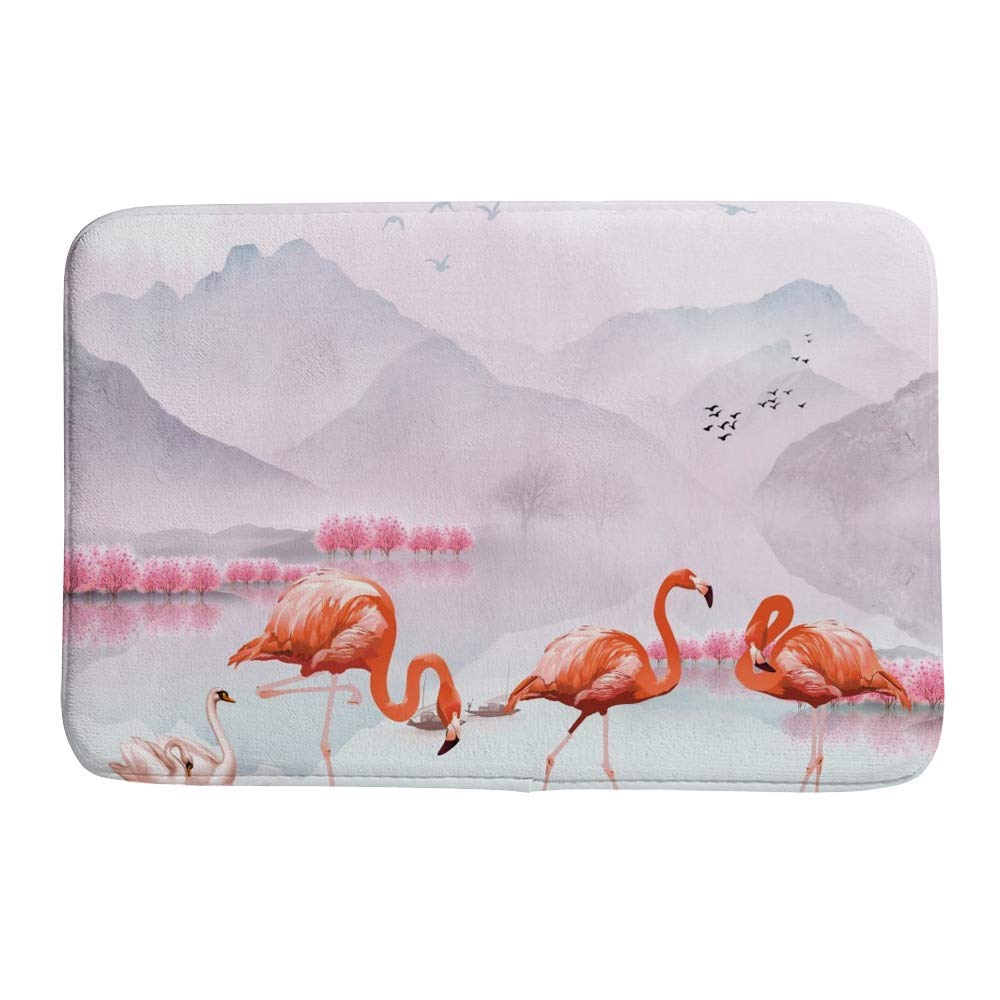 Tapis de bain antidérapant flamant rose pour sublimer votre petite salle de bain