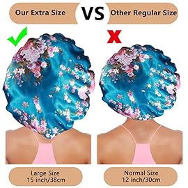 3PCS Extra Large Satin Bonnets for Sleeping, Hair Bonnets for Black Women Braids Curly Hair, D