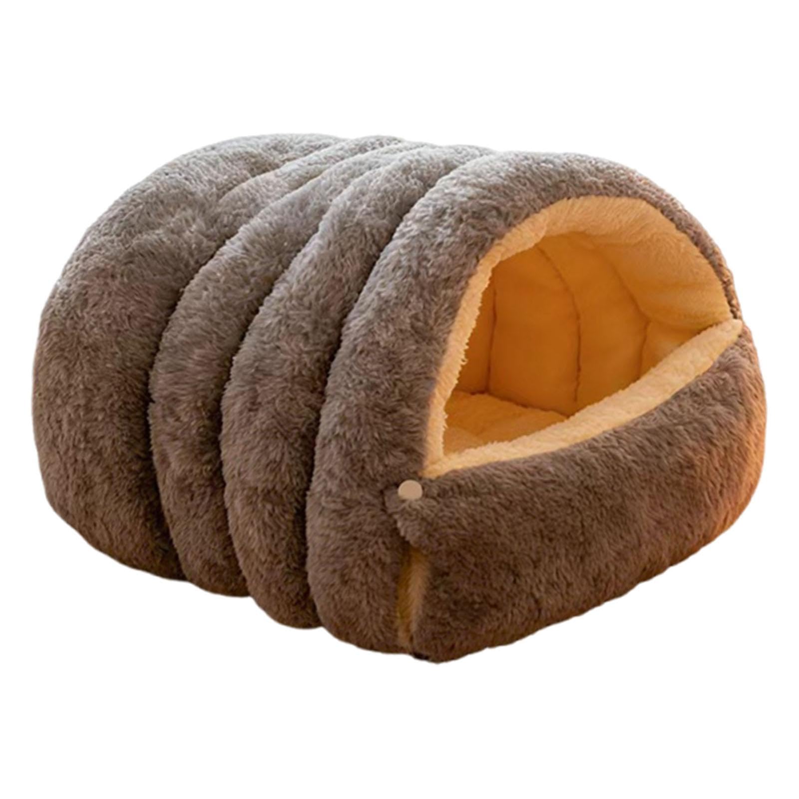 Cama Cueva para Gatos, Cálida, Nido Cerrado para Gatos de Interior, Refugio Suave para Todas, Casa para Que Duerma, Refugio Par, Gris M