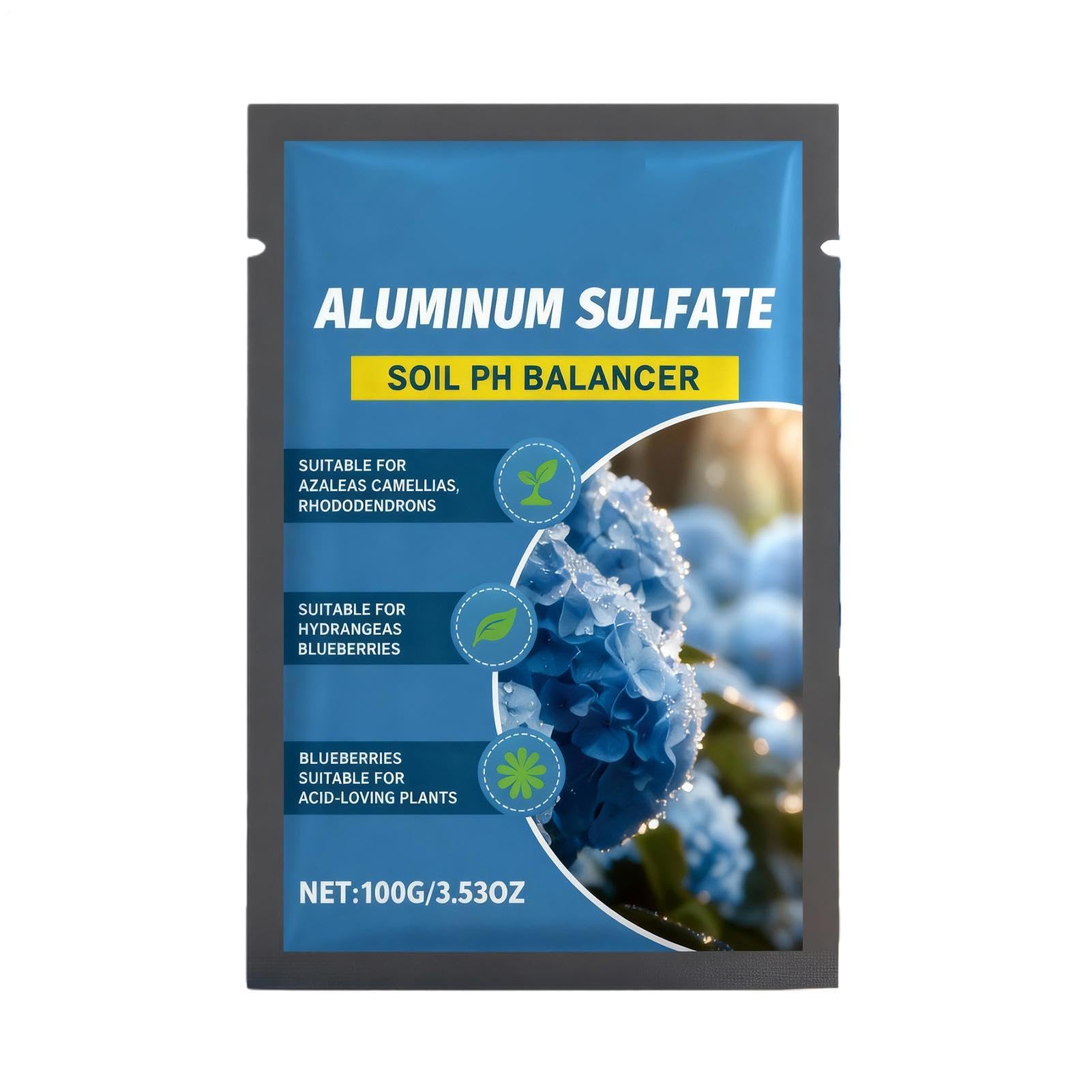 Aluminum Sulfate Soil Acidifier, PH Adjustment Granules For Alkaline Soil, Hydrangea Blueing Agent For Acid Loving Plants, For Garden Beds Azalea Rhododendron Camellia Outdoor
