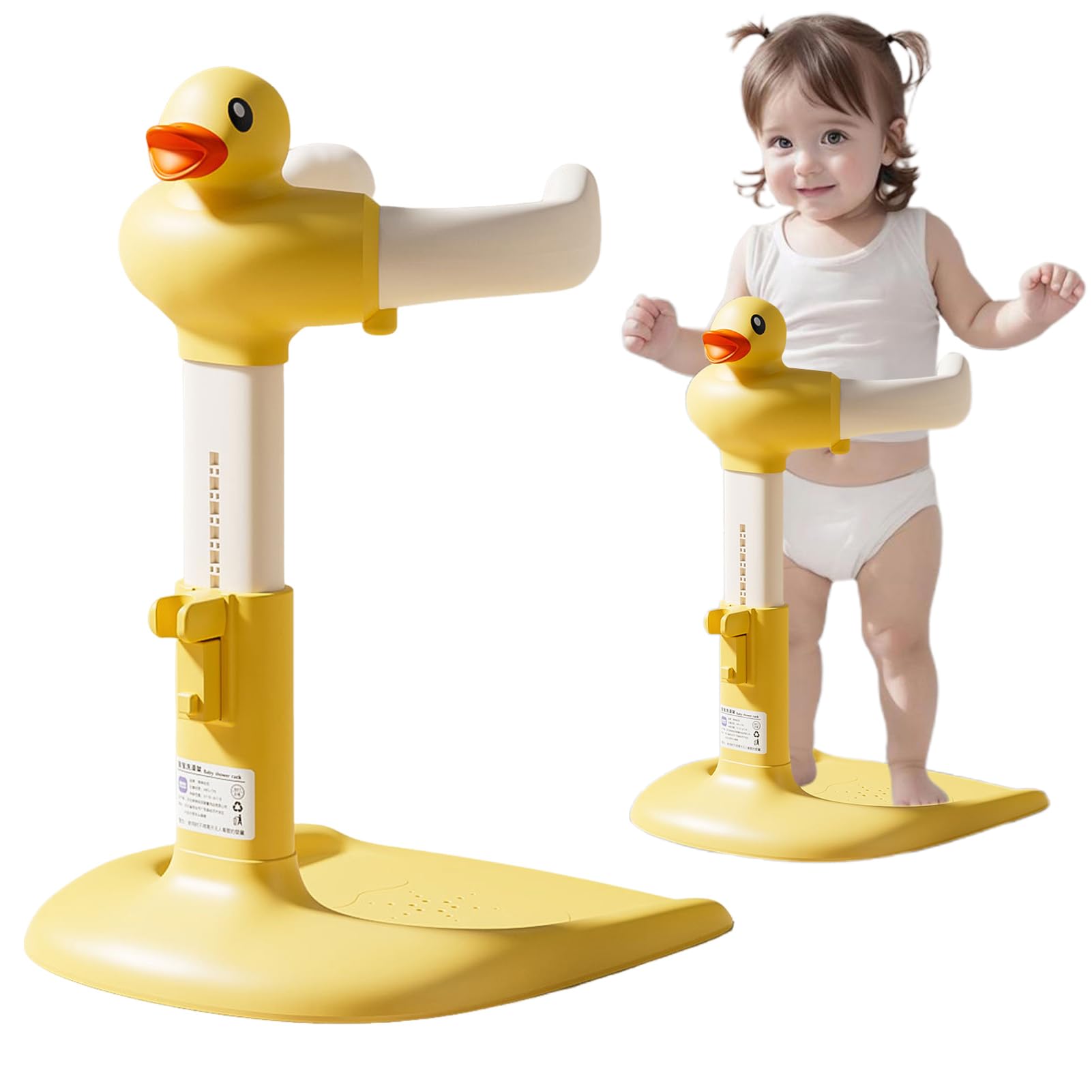 Baby Bath with Shower Stand Support Adjustable Anti-Slip Baby Shower Standing Support Portable Bath Stand for Infants 8-36