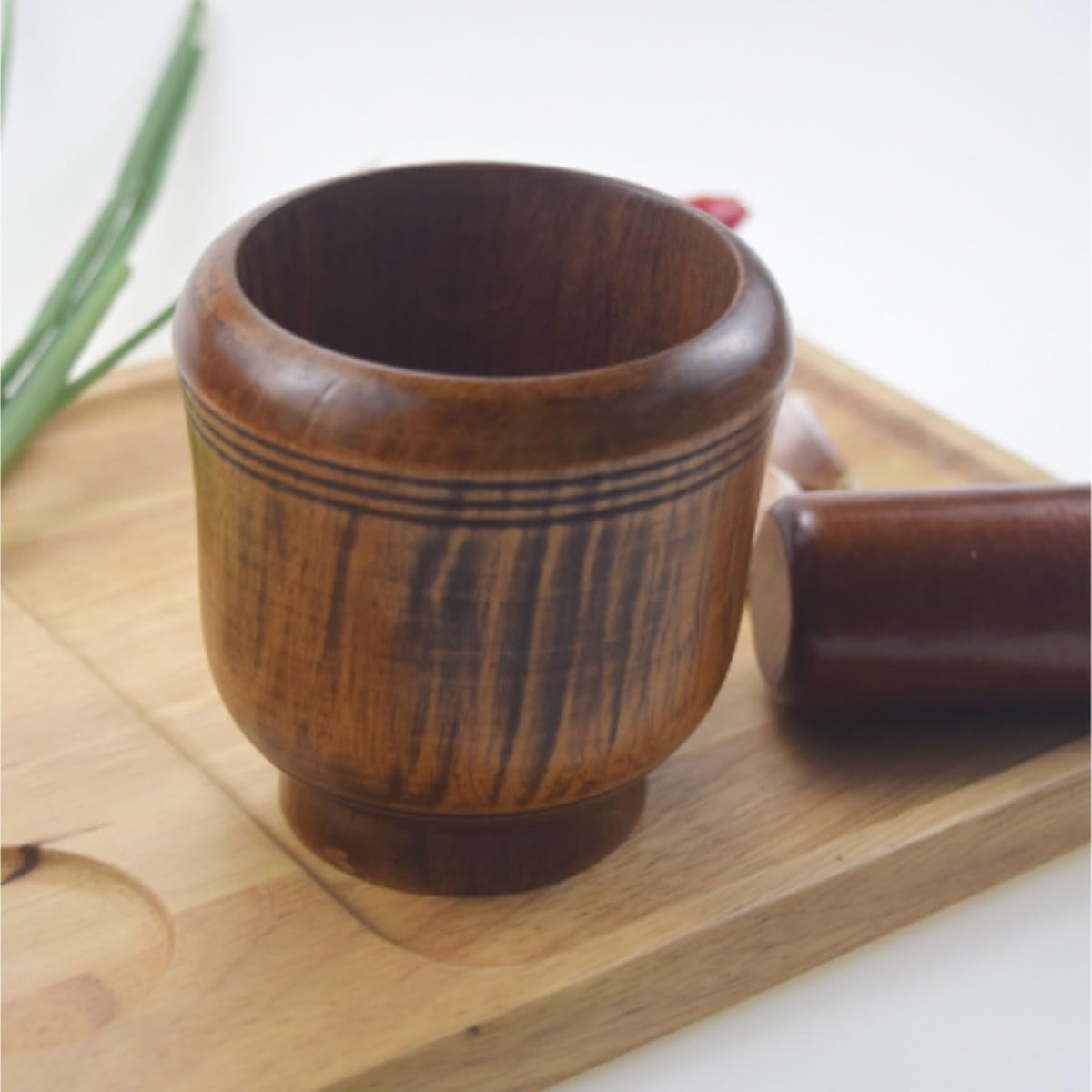 Pilon et mortier, Ensemble de pilon en bois broyeur d'ail gingembre er
