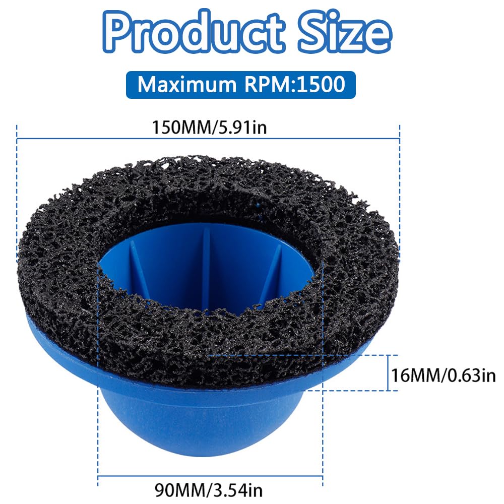 Smerigliatrice mozzo ruota, diametro interno 90 mm, diametro esterno 150 mm, per gancio di traino, con azionamento da 1/2", pulitore mozzo ruota auto per cambio cerchioni, pulizia mozzo ruota