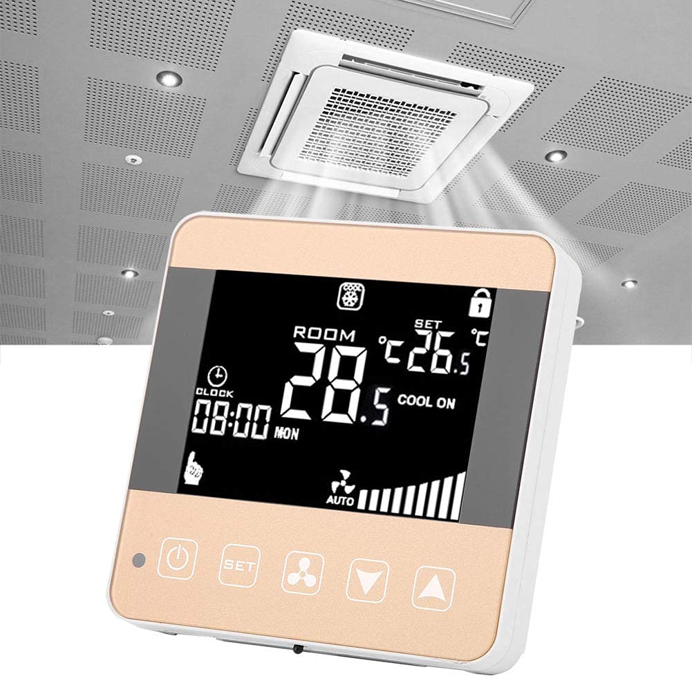 Walfront AC200-240V Thermostat Ventilo-Convecteur Intelligent Digital Central Climatiseur Thermostat Régulateur de Température Unité de Bobine de Fan Affichage LCD(WiFi Type)