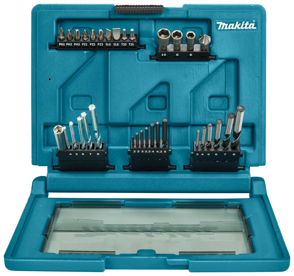 Makita B-49389 Juego de 6 Brocas Estuche 33uds