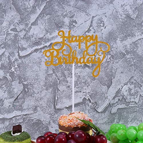 Angoily 25Pcs Happy Birthday Cake Toppers Picaretas Do Bolo de Coco Do Queque Do Bolo de Aniversário