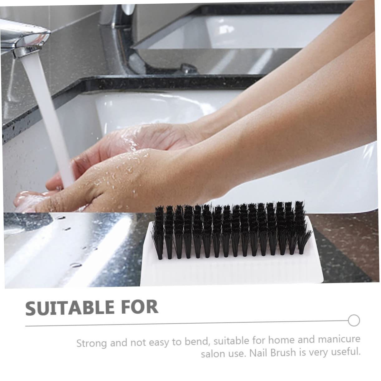 Healvian 8 Pezzi Spazzola per Unghie Doppia Facile e Conveniente per Unghie e Mani Accessori per Manicure per Casa