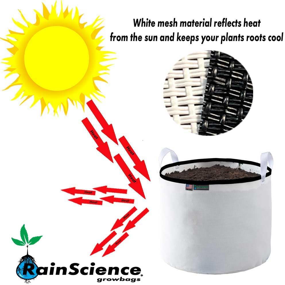 Grow Bag 20 Gallon, Planting Pots - Colorful Plant Grow Bags Pots Gardening Vegetable - Air Pruning Mesh Fabric Plant Container - (White/Black)