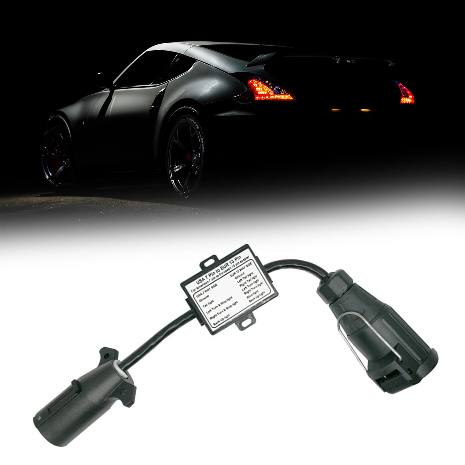Leichter 7-poliger auf 13-poliger Adapterstecker für effiziente Anhänger und Wohnmobil Konnektivität, stabile Signalübertragung, Anhängerstecker Adapter