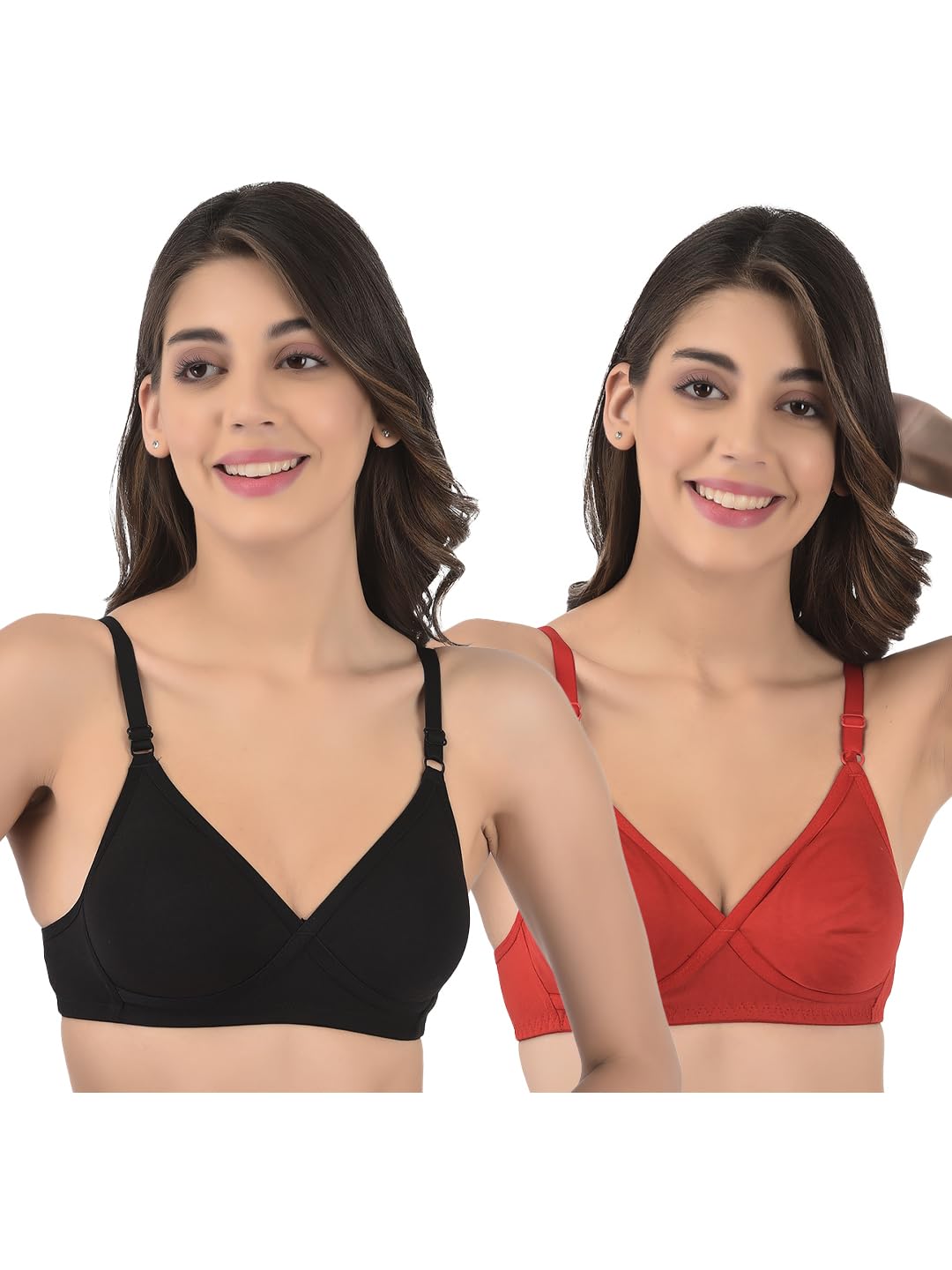 rupa softline Softline Women's Cotton Rich Wire-Free Non-Padded Molded Bra Combo | Full Coverage & Breathable Comfort | Lightweight, Skin-Friendly Everyday Wear (Pack of 2)-picture-31