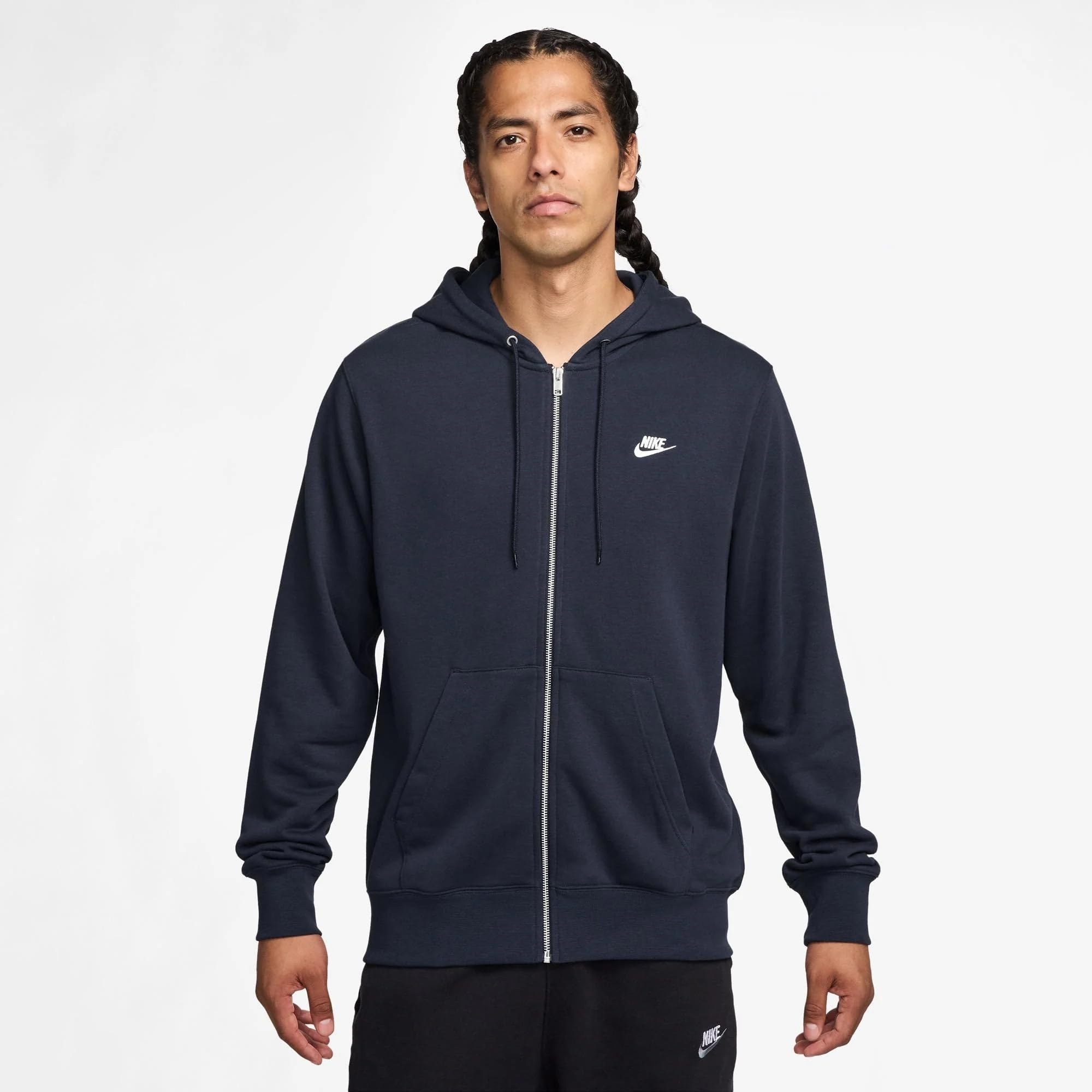 NIKE FN3884-451 Club Sweatshirt Men's OBSIDIAN/OBSIDIAN/WHITE Size 2XL