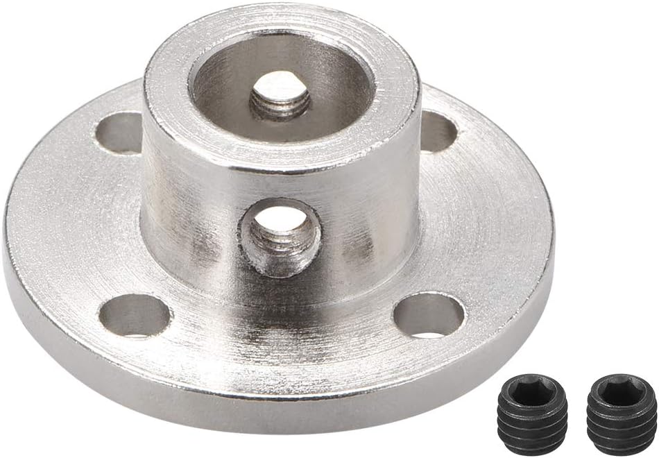 sourcing map 10mm Inner Dia H13*D16 Rigid Flange Coupling Motor Guide Shaft Coupler Motor Connector Silver Tone for DIY Parts