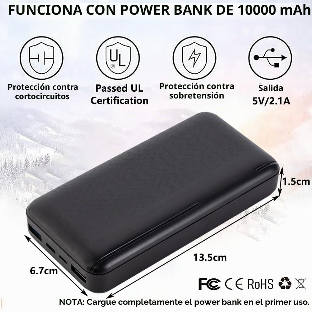 Panngu Chaleco Calefactable con Batería XL, Eléctrico Chaqueta Térmico, Ropa calefactable Hombre y Mujer para Moto Senderismo Caza Esquí Camping