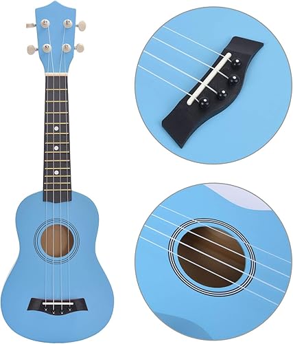 Miniatura 17 de Ukelele soprano para principiantes, juego de iniciación de ukeleles de madera de tilo de 21 pulgadas con bolsa de gig sintonizador digital, cuerdas